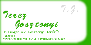 terez gosztonyi business card